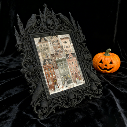 Unique Gothic Dark-style Photo Frame | Witchy Crystal Grid Workshop Decor, Photo Ornament, Wall-mountable & Tabletop, Lightweight Frame