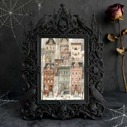 Unique Gothic Dark-style Photo Frame | Witchy Crystal Grid Workshop Decor, Photo Ornament, Wall-mountable & Tabletop, Lightweight Frame