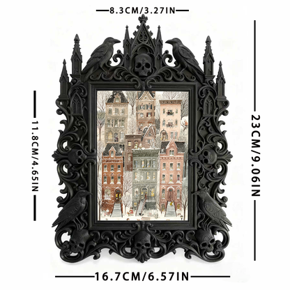 Unique Gothic Dark-style Photo Frame | Witchy Crystal Grid Workshop Decor, Photo Ornament, Wall-mountable & Tabletop, Lightweight Frame