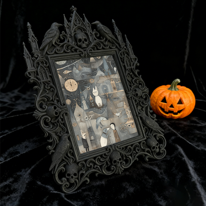 Stylish Gothic Dark-style Photo Frame | Horror Escape Room Winner Prize Decor, Photo Ornament, Wall-mountable & Tabletop, Reusable Frame