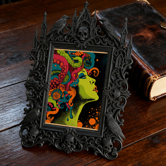 Rare Gothic Dark-style Photo Frame | Vampire Cosplay Fangs Shop Display, Photo Ornament, Wall/Table Dual-use, High-gloss Frame
