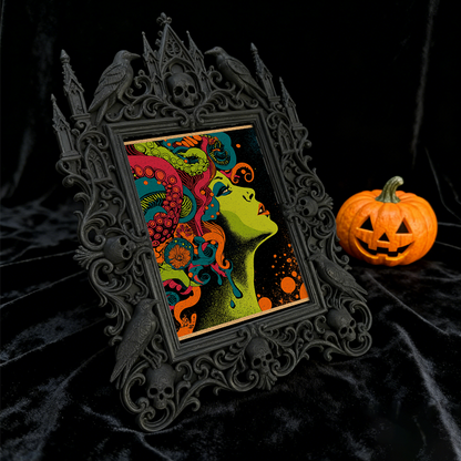 Rare Gothic Dark-style Photo Frame | Vampire Cosplay Fangs Shop Display, Photo Ornament, Wall/Table Dual-use, High-gloss Frame