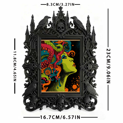 Rare Gothic Dark-style Photo Frame | Vampire Cosplay Fangs Shop Display, Photo Ornament, Wall/Table Dual-use, High-gloss Frame
