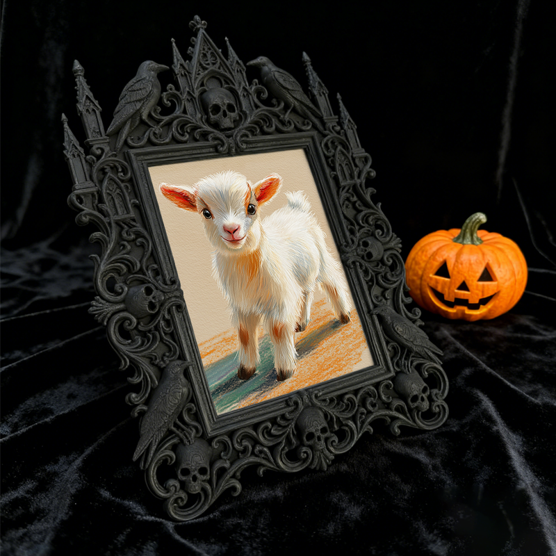 Bold Gothic Dark-style Photo Frame | Dark Academia Fountain Pen Repair Shop Decor, Photo Ornament, Wall-mountable & Tabletop, Minimalist Fra