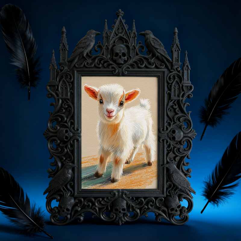Bold Gothic Dark-style Photo Frame | Dark Academia Fountain Pen Repair Shop Decor, Photo Ornament, Wall-mountable & Tabletop, Minimalist Fra