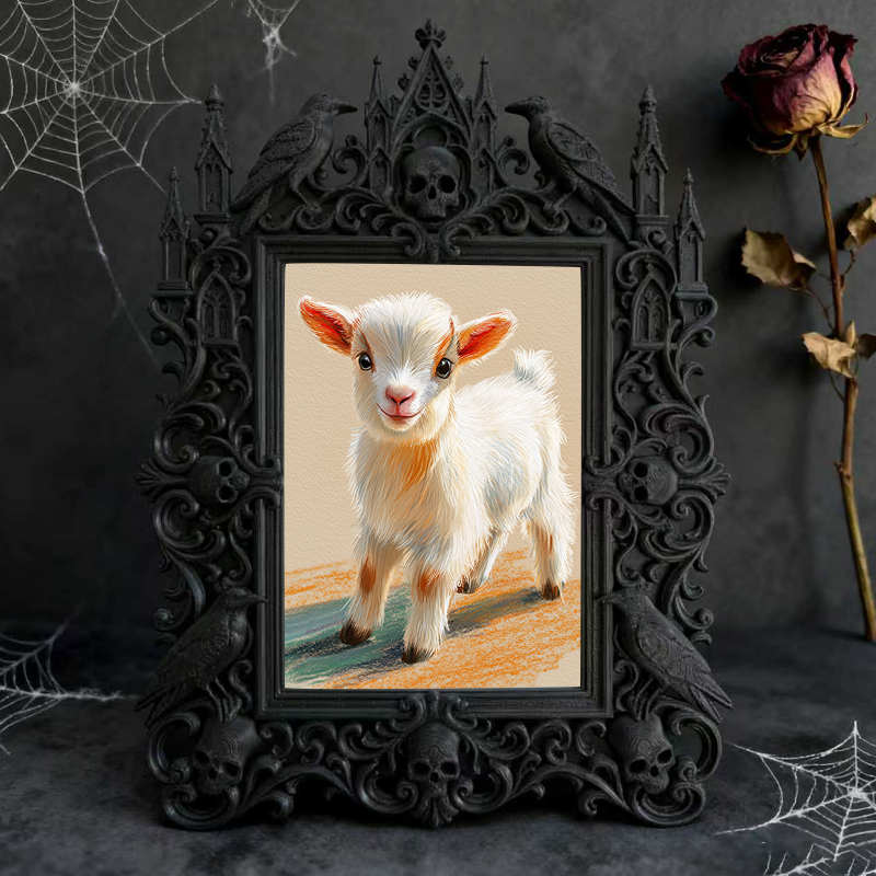 Bold Gothic Dark-style Photo Frame | Dark Academia Fountain Pen Repair Shop Decor, Photo Ornament, Wall-mountable & Tabletop, Minimalist Fra