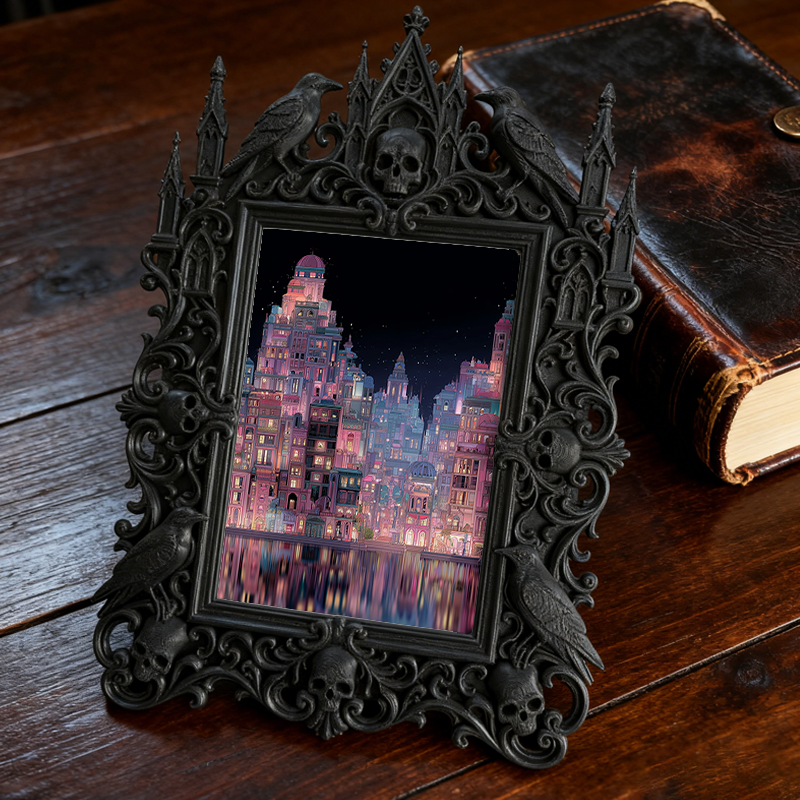 Edgy Gothic Dark-style Photo Frame | Gothic Tattoo Aftercare Product Shop Decor, Photo Ornament, Wall-mountable & Tabletop, Practical Frame