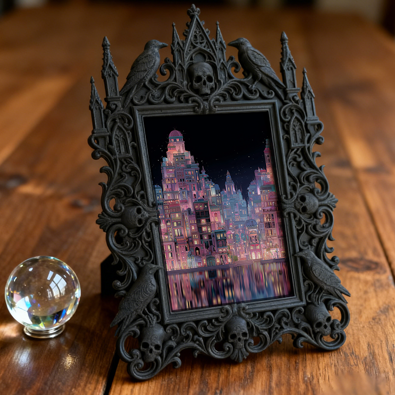 Edgy Gothic Dark-style Photo Frame | Gothic Tattoo Aftercare Product Shop Decor, Photo Ornament, Wall-mountable & Tabletop, Practical Frame