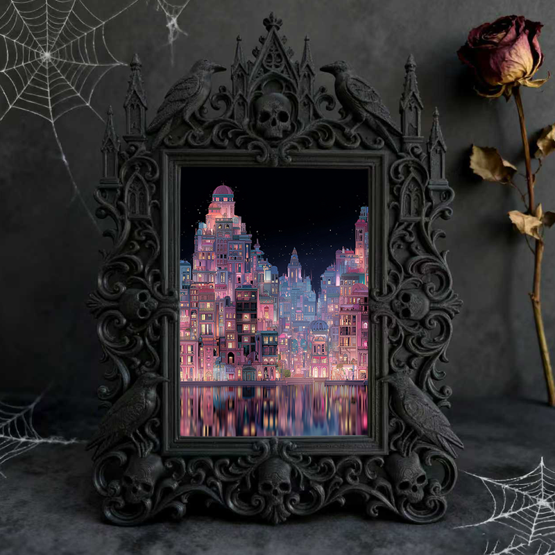 Edgy Gothic Dark-style Photo Frame | Gothic Tattoo Aftercare Product Shop Decor, Photo Ornament, Wall-mountable & Tabletop, Practical Frame