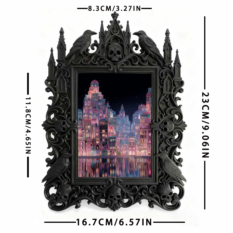 Edgy Gothic Dark-style Photo Frame | Gothic Tattoo Aftercare Product Shop Decor, Photo Ornament, Wall-mountable & Tabletop, Practical Frame