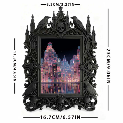 Edgy Gothic Dark-style Photo Frame | Gothic Tattoo Aftercare Product Shop Decor, Photo Ornament, Wall-mountable & Tabletop, Practical Frame