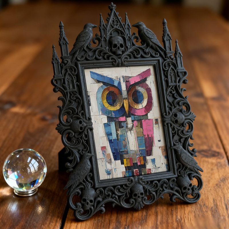 Bold Gothic Dark-style Photo Frame | Gothic Handmade Skincare Lab Decor, Photo Ornament, Dual-use Display, Non-toxic Frame