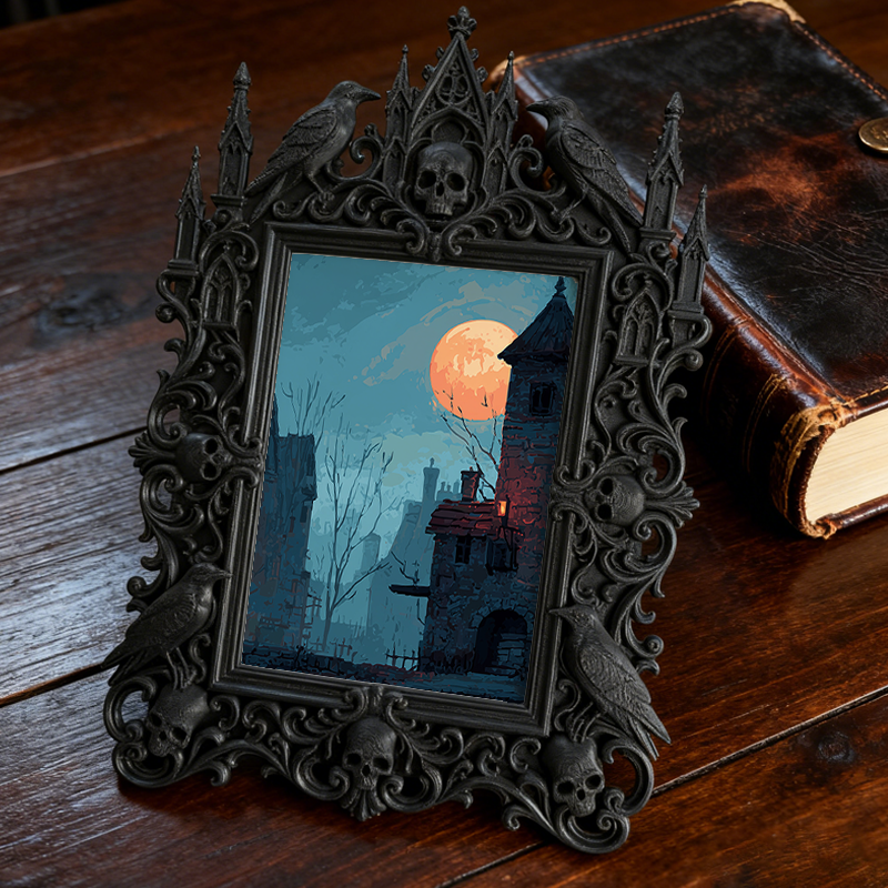 Edgy Gothic Dark-style Photo Frame | Gothic Basement Home Theater Decor, Photo Ornament, Wall/Table Dual-use, Moisture-proof Frame