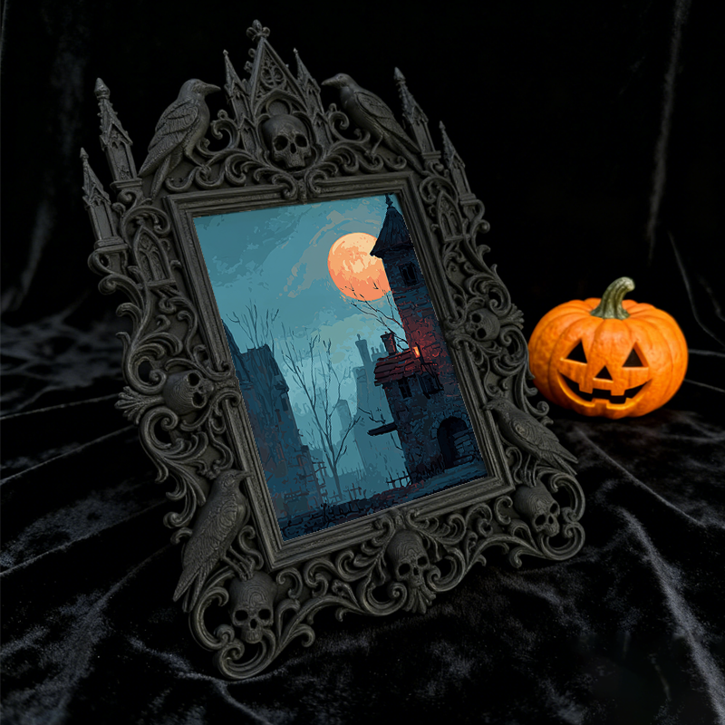 Edgy Gothic Dark-style Photo Frame | Gothic Basement Home Theater Decor, Photo Ornament, Wall/Table Dual-use, Moisture-proof Frame