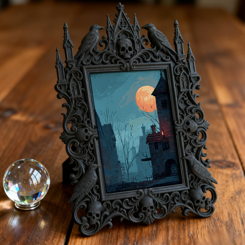 Edgy Gothic Dark-style Photo Frame | Gothic Basement Home Theater Decor, Photo Ornament, Wall/Table Dual-use, Moisture-proof Frame