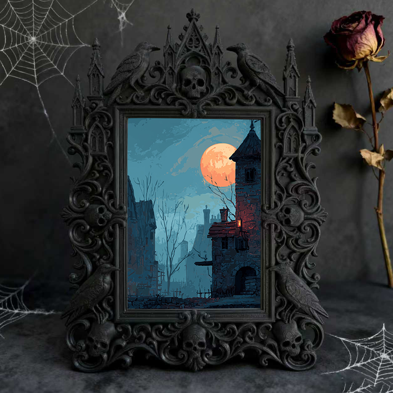 Edgy Gothic Dark-style Photo Frame | Gothic Basement Home Theater Decor, Photo Ornament, Wall/Table Dual-use, Moisture-proof Frame