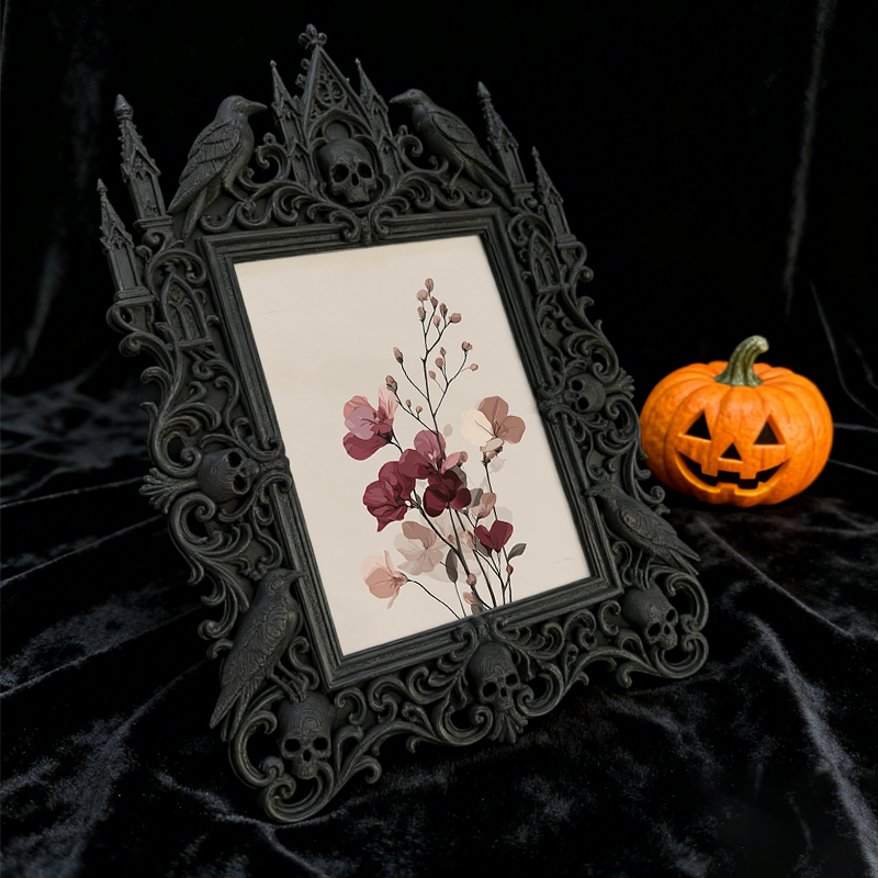 Stylish Gothic Dark-style Photo Frame | Horror Movie VHS Rental Shop Decor, Photo Ornament, Wall-mountable & Tabletop, Display-grade Frame