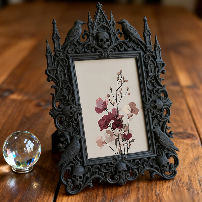 Stylish Gothic Dark-style Photo Frame | Horror Movie VHS Rental Shop Decor, Photo Ornament, Wall-mountable & Tabletop, Display-grade Frame