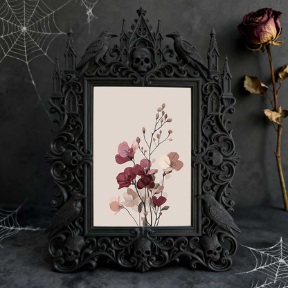 Stylish Gothic Dark-style Photo Frame | Horror Movie VHS Rental Shop Decor, Photo Ornament, Wall-mountable & Tabletop, Display-grade Frame