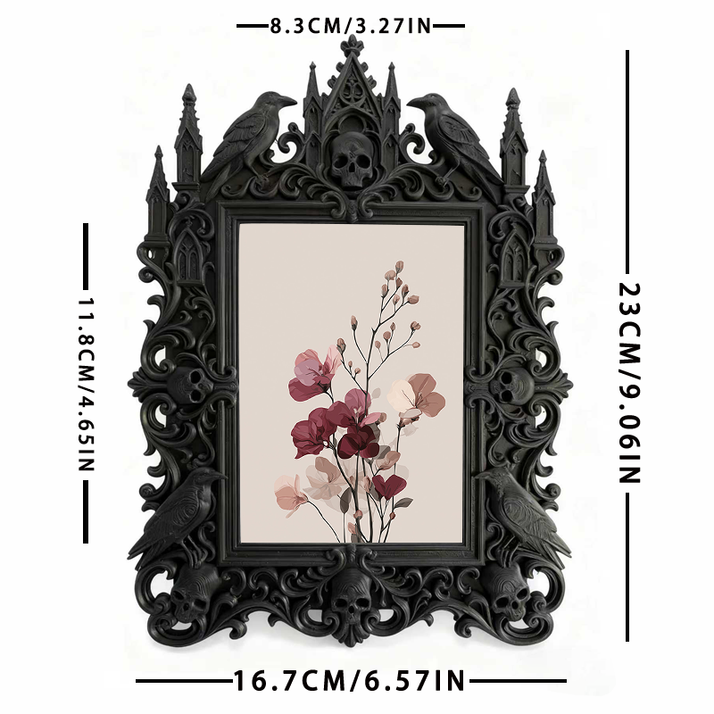 Stylish Gothic Dark-style Photo Frame | Horror Movie VHS Rental Shop Decor, Photo Ornament, Wall-mountable & Tabletop, Display-grade Frame