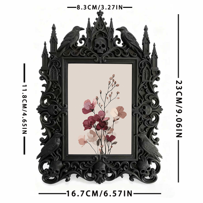 Stylish Gothic Dark-style Photo Frame | Horror Movie VHS Rental Shop Decor, Photo Ornament, Wall-mountable & Tabletop, Display-grade Frame