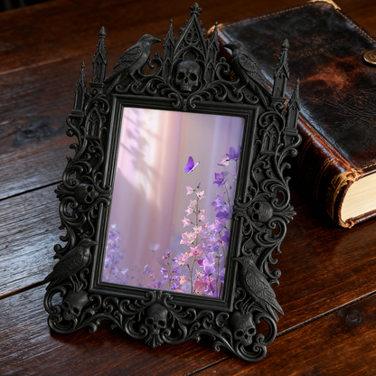 Unique Gothic Dark-style Photo Frame | Witchy Spell Jar Storage Shelf Decor, Photo Ornament, Dual-use Display, Sturdy Frame