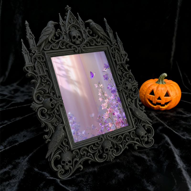 Unique Gothic Dark-style Photo Frame | Witchy Spell Jar Storage Shelf Decor, Photo Ornament, Dual-use Display, Sturdy Frame