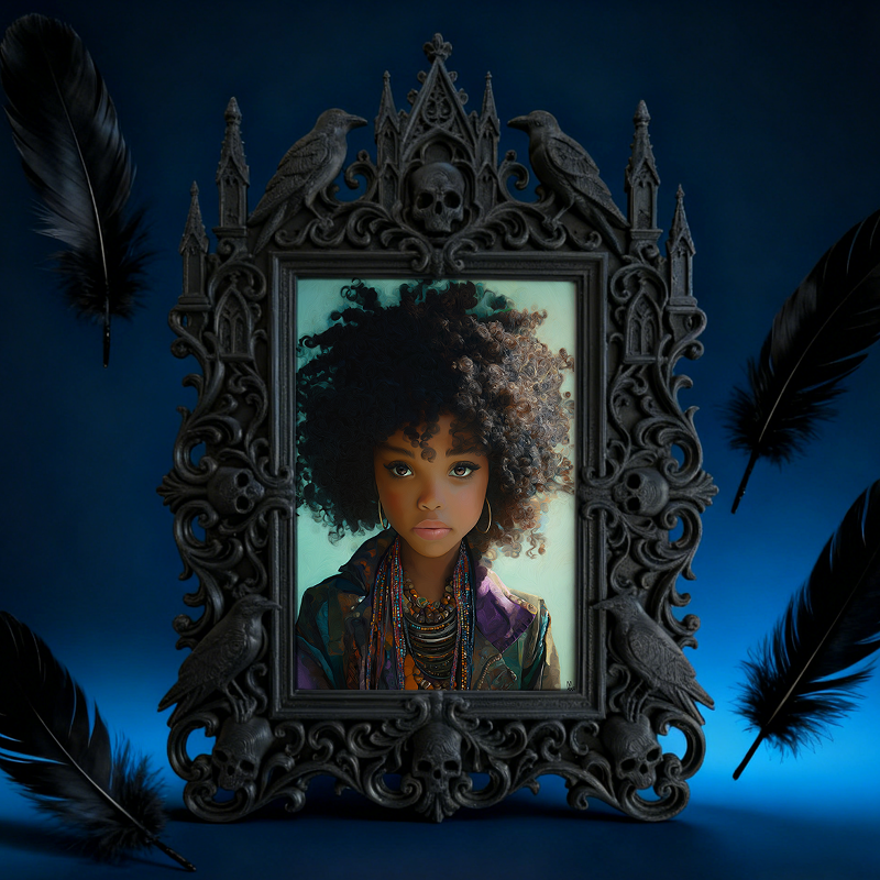 Edgy Gothic Dark-style Photo Frame | Gothic Pet Accessory Handmade Shop Decor, Photo Ornament, Wall-mountable & Tabletop, Cute Frame