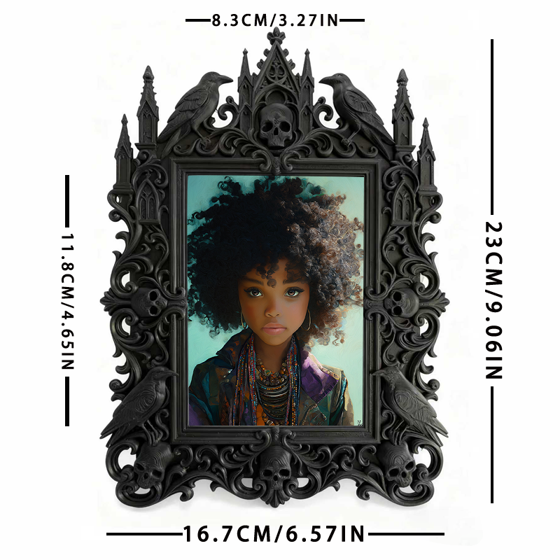 Edgy Gothic Dark-style Photo Frame | Gothic Pet Accessory Handmade Shop Decor, Photo Ornament, Wall-mountable & Tabletop, Cute Frame