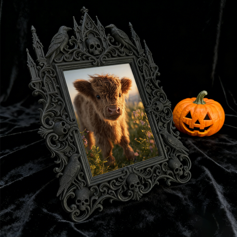 Bold Gothic Dark-style Photo Frame | Gothic Candle Wick Making Studio Decor, Photo Ornament, Dual-use Display, Simple Frame