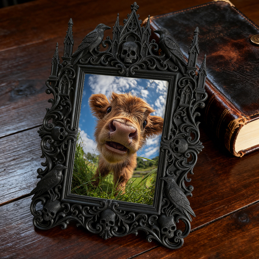 Rare Gothic Dark-style Photo Frame | Vampire LARP Armor Craft Shop Decor, Photo Ornament, Dual-use Display, Realistic Frame