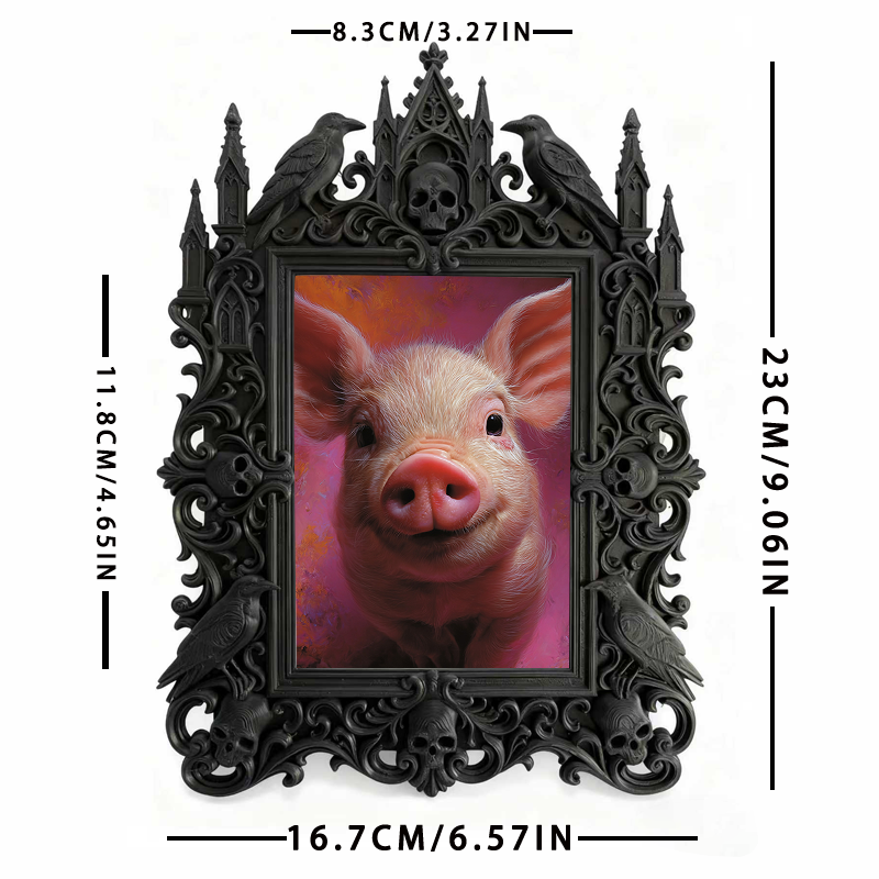 Bold Gothic Dark-style Photo Frame | Dark Academia Handmade Notebook Shop Decor, Photo Ornament, Wall-mountable & Tabletop, Study-friendly F