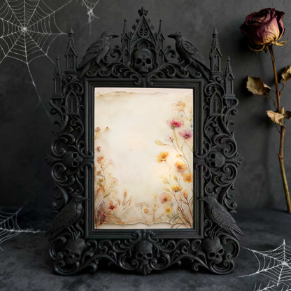 Edgy Gothic Dark-style Photo Frame | Gothic Garage Tattoo Parlor Decor, Photo Ornament, Wall-mountable & Tabletop, Industrial Frame