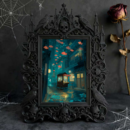 Stylish Gothic Dark-style Photo Frame | Paranormal Podcast Studio Merch Display, Photo Ornament, Wall/Table Dual-use, Brandable Frame