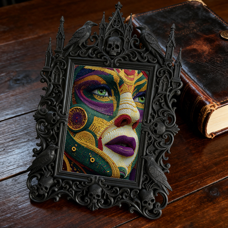 Rare Gothic Dark-style Photo Frame | Dark Fairy Tale Pop-up Book Shop Decor, Photo Ornament, Wall-mountable & Tabletop, Whimsical Frame