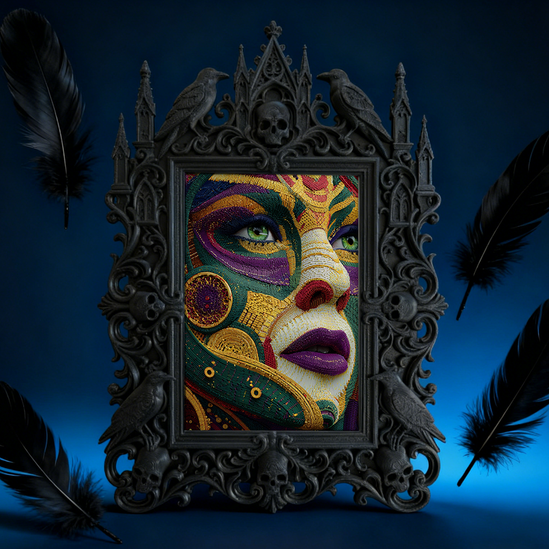 Rare Gothic Dark-style Photo Frame | Dark Fairy Tale Pop-up Book Shop Decor, Photo Ornament, Wall-mountable & Tabletop, Whimsical Frame