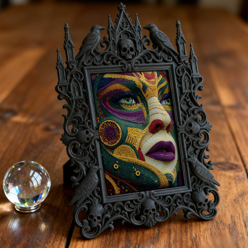 Rare Gothic Dark-style Photo Frame | Dark Fairy Tale Pop-up Book Shop Decor, Photo Ornament, Wall-mountable & Tabletop, Whimsical Frame