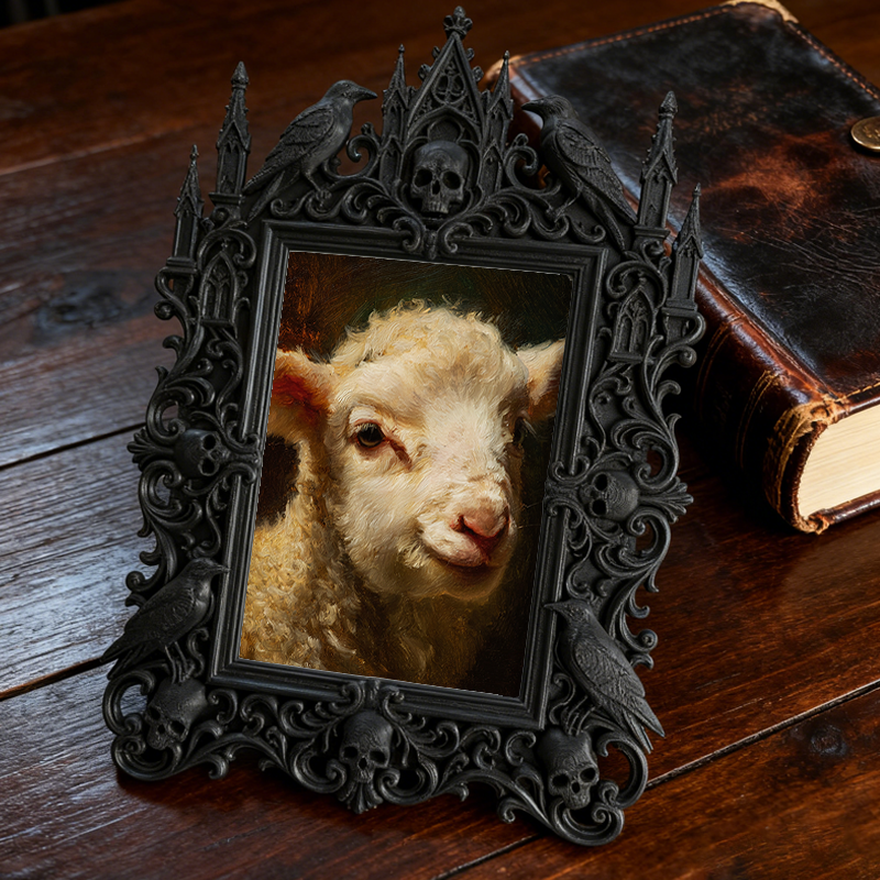 Bold Gothic Dark-style Photo Frame | Gothic Natural Soap Making Studio Decor, Photo Ornament, Dual-use Display, Clean Frame