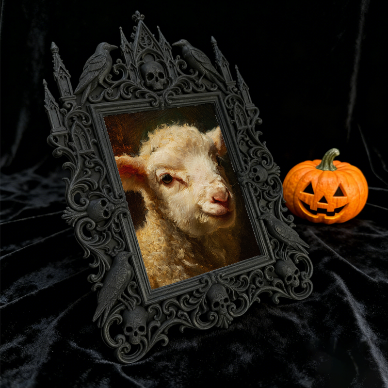 Bold Gothic Dark-style Photo Frame | Gothic Natural Soap Making Studio Decor, Photo Ornament, Dual-use Display, Clean Frame
