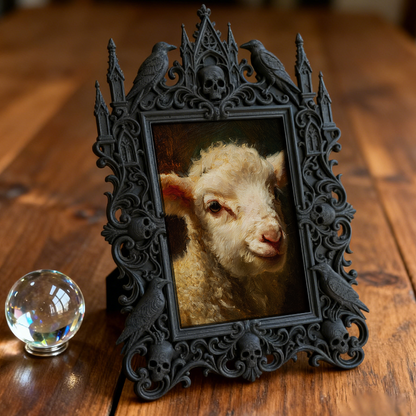 Bold Gothic Dark-style Photo Frame | Gothic Natural Soap Making Studio Decor, Photo Ornament, Dual-use Display, Clean Frame