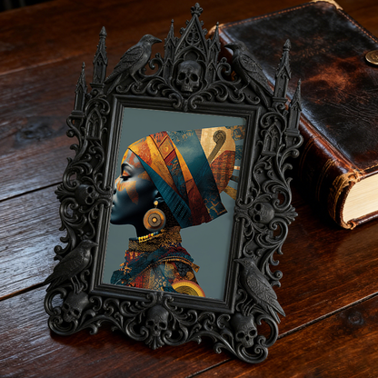 Unique Gothic Dark-style Photo Frame | Witchy Herbal Bath Bomb Shop Decor, Photo Ornament, Wall-mountable & Tabletop, Relaxing Frame