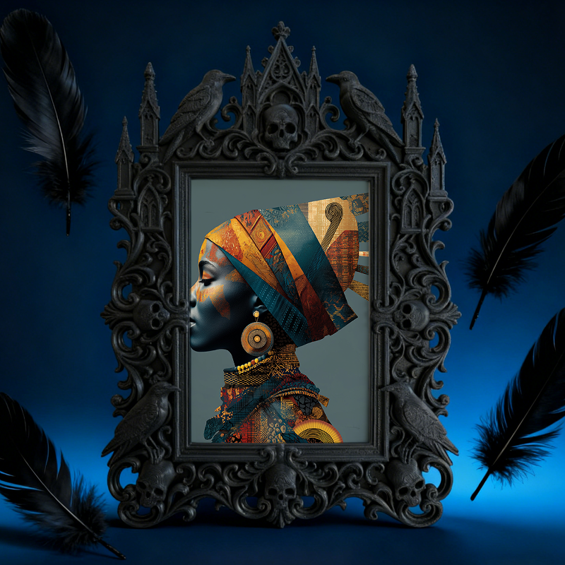 Unique Gothic Dark-style Photo Frame | Witchy Herbal Bath Bomb Shop Decor, Photo Ornament, Wall-mountable & Tabletop, Relaxing Frame