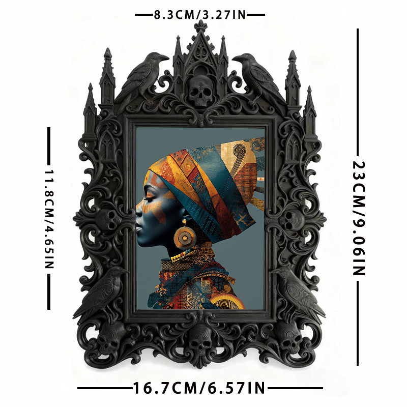 Unique Gothic Dark-style Photo Frame | Witchy Herbal Bath Bomb Shop Decor, Photo Ornament, Wall-mountable & Tabletop, Relaxing Frame