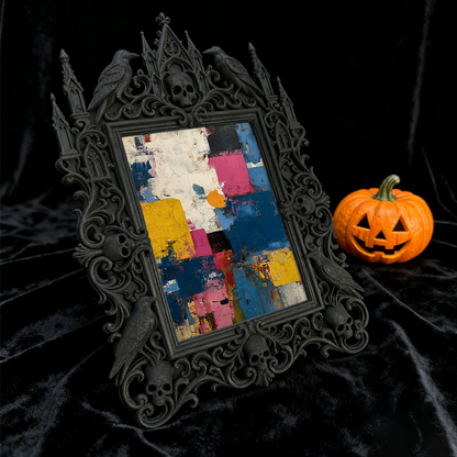 Edgy Gothic Dark-style Photo Frame | Gothic Kids鈥?Dark Fairy Tale Bedroom Decor, Photo Ornament, Wall/Table Dual-use, Child-safe Frame