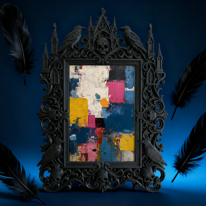 Edgy Gothic Dark-style Photo Frame | Gothic Kids鈥?Dark Fairy Tale Bedroom Decor, Photo Ornament, Wall/Table Dual-use, Child-safe Frame