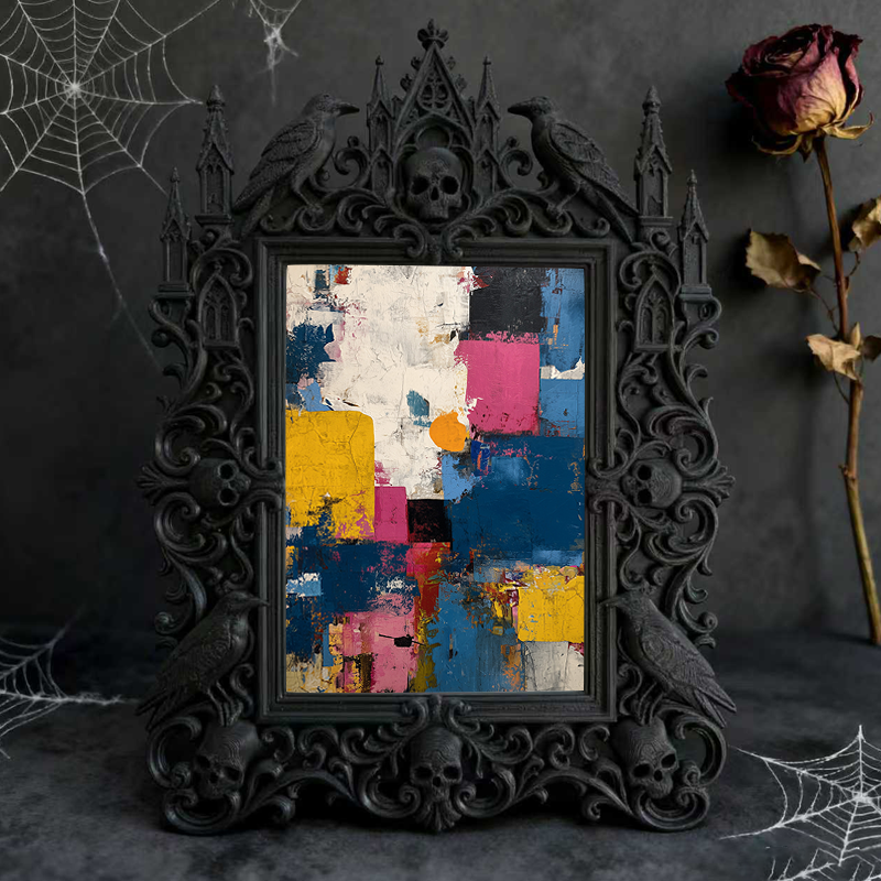 Edgy Gothic Dark-style Photo Frame | Gothic Kids鈥?Dark Fairy Tale Bedroom Decor, Photo Ornament, Wall/Table Dual-use, Child-safe Frame