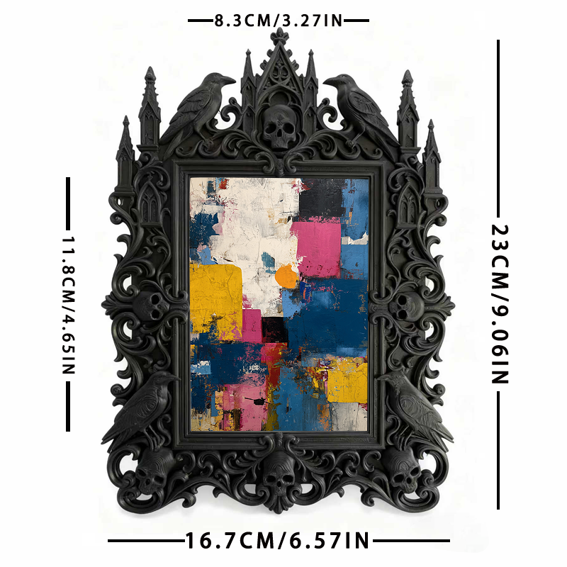 Edgy Gothic Dark-style Photo Frame | Gothic Kids鈥?Dark Fairy Tale Bedroom Decor, Photo Ornament, Wall/Table Dual-use, Child-safe Frame