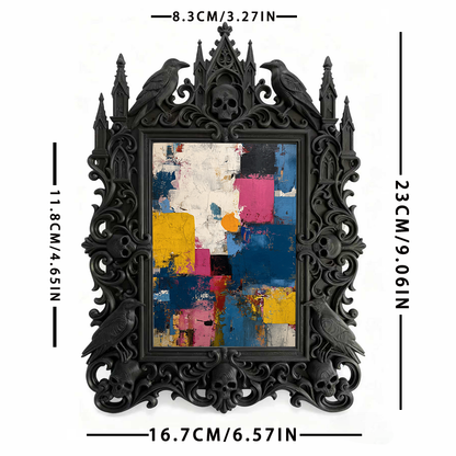 Edgy Gothic Dark-style Photo Frame | Gothic Kids鈥?Dark Fairy Tale Bedroom Decor, Photo Ornament, Wall/Table Dual-use, Child-safe Frame