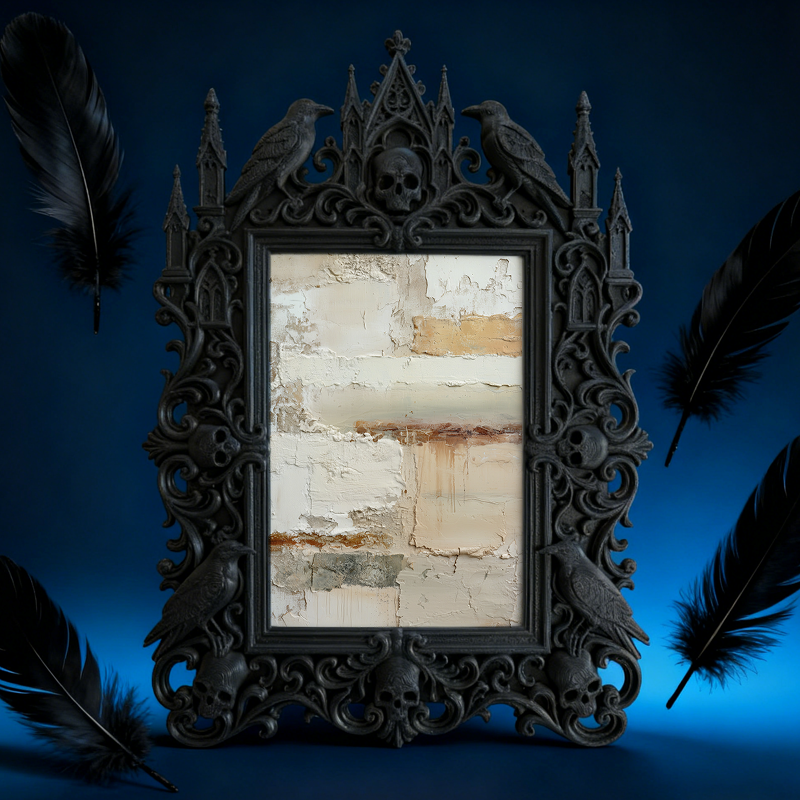 Stylish Gothic Dark-style Photo Frame | Horror Cosplay Prop 3D Printing Shop Decor, Photo Ornament, Wall-mountable & Tabletop, Creative Fram