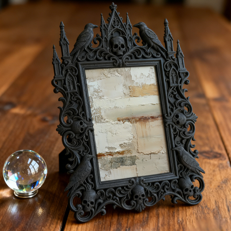 Stylish Gothic Dark-style Photo Frame | Horror Cosplay Prop 3D Printing Shop Decor, Photo Ornament, Wall-mountable & Tabletop, Creative Fram